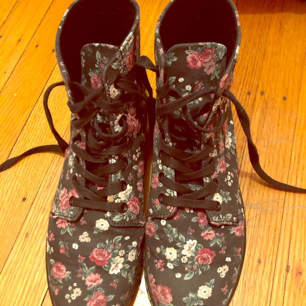 Floral doc marten high tops